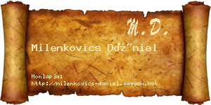 Milenkovics Dániel névjegykártya